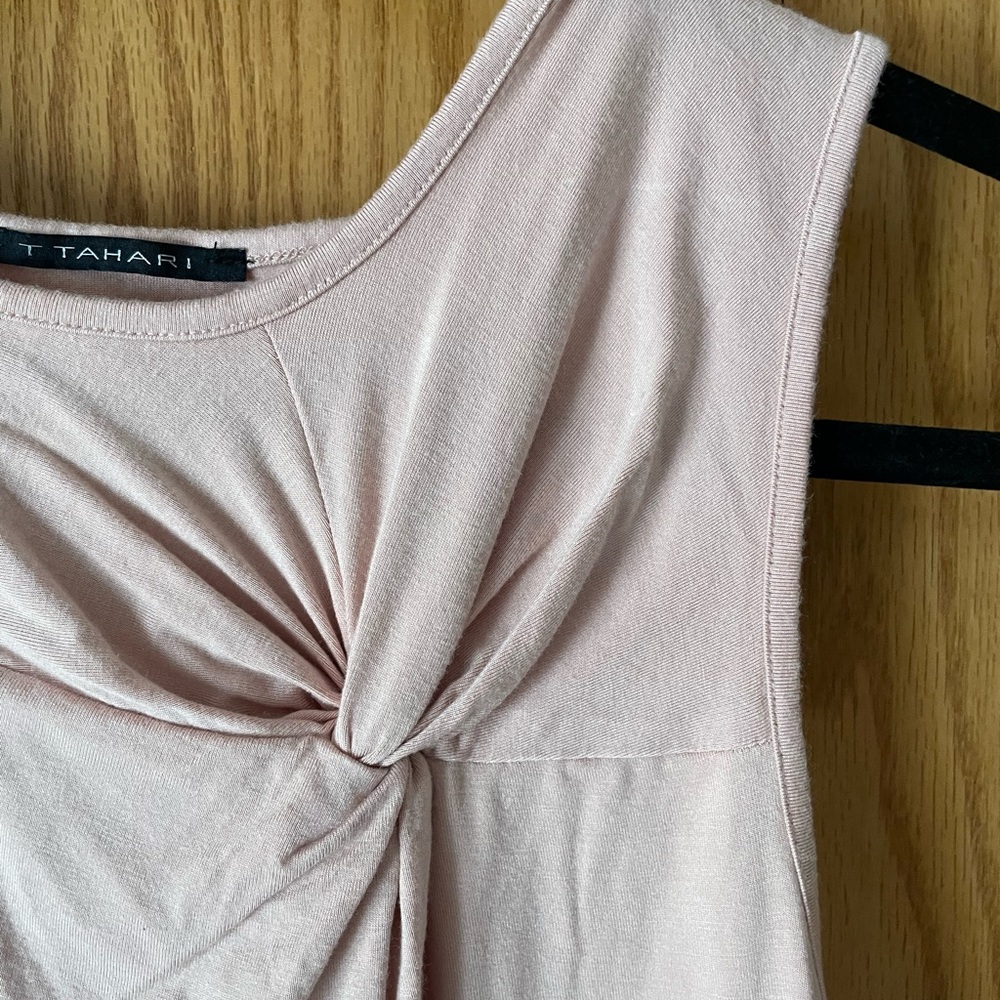 Knot-Front Sleeveless Top in Blush